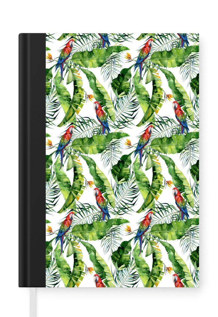 MuchoWow Notizbuch Paradiesvogelpflanze - Papagei - Blätter, Journal, Merkzettel, Tagebuch, Notizheft, A5, 98 Seiten, Haushaltsbuch