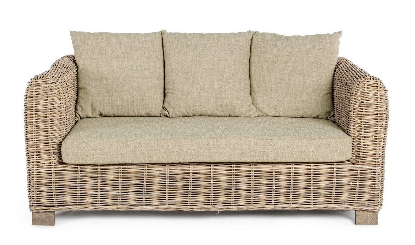 Sofa Rattan 162x90x83cm Natur24 Sofa Fortaleza Couch Polster Sofa