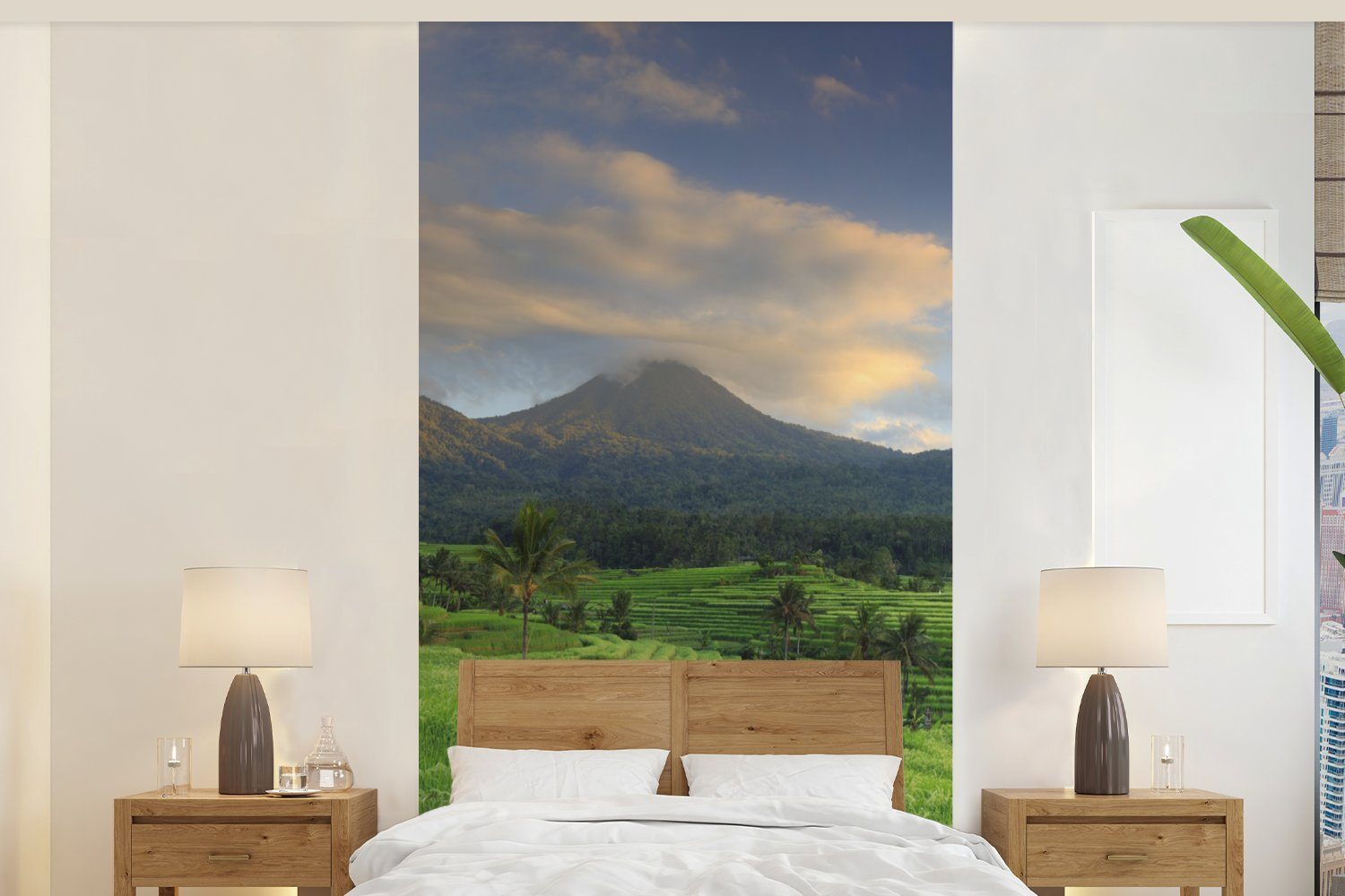 MuchoWow Fototapete Reisfelder auf Bali, Matt, bedruckt, (2 St), Vliestapete für Wohnzimmer Schlafzimmer Küche, Fototapete