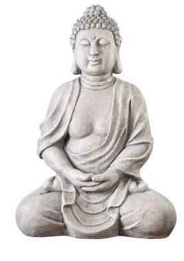 NEUSTEIN Buddhafigur XXXL Großer Buddha 70 cm Steinoptik Garten Deko Figur Skulptur Feng Shui sitzend Steinfigur-Optik