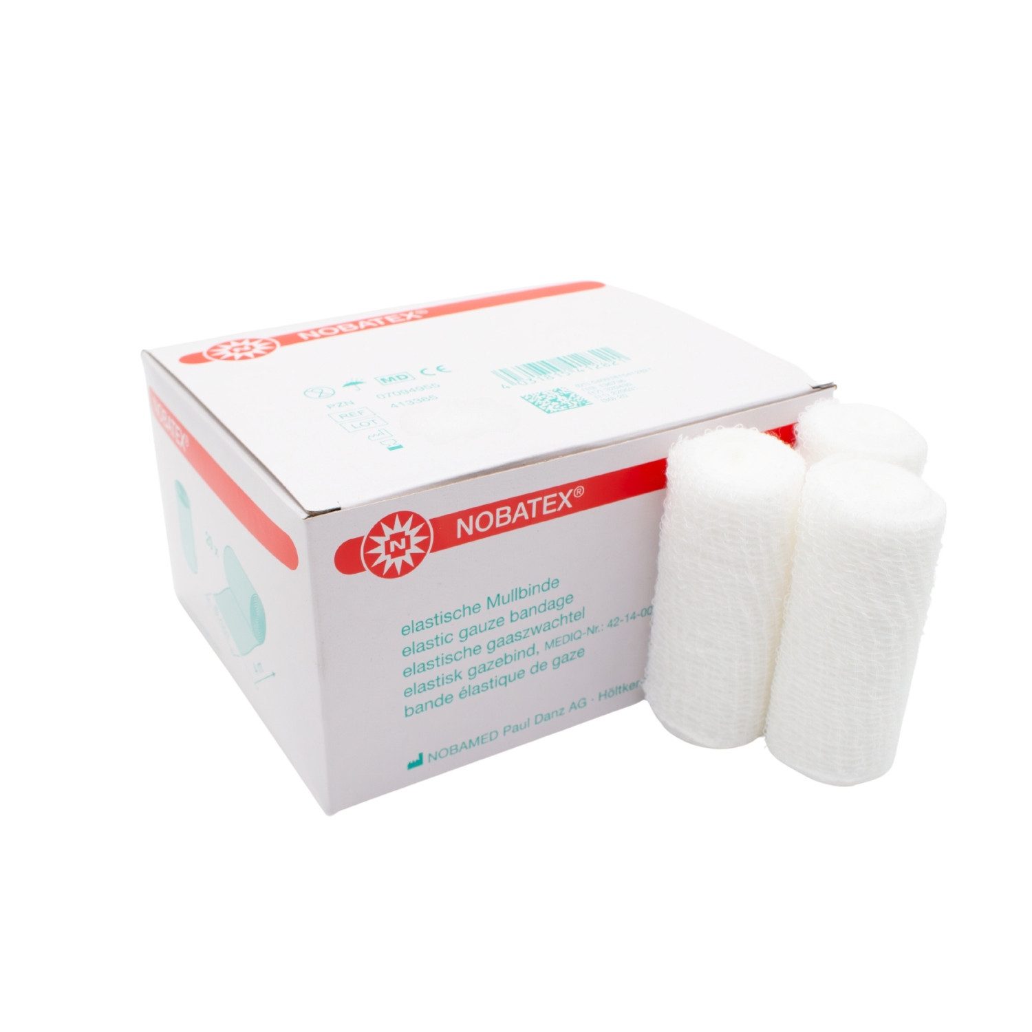 Nobamed Fixierpflaster Nobatex Fixierbinden, weiße Mullbinden, elastisch, 20 Stück