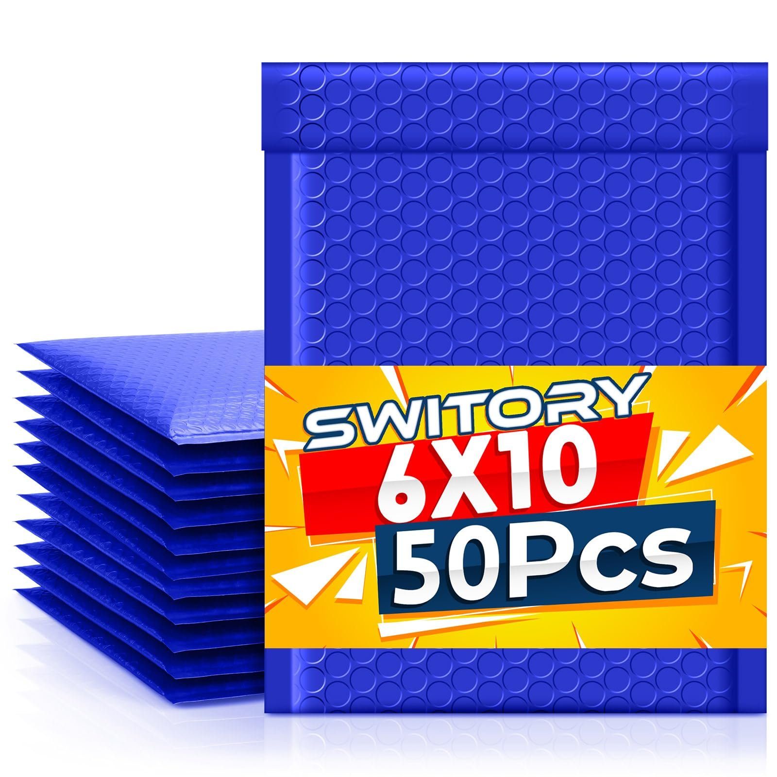 Switory Versandtasche, A5 Selbstversiegelnde Gepolsterte Конверты, Poly Bubble Mailer, 15,3 cm x 26,9 cm, 50 Stücke