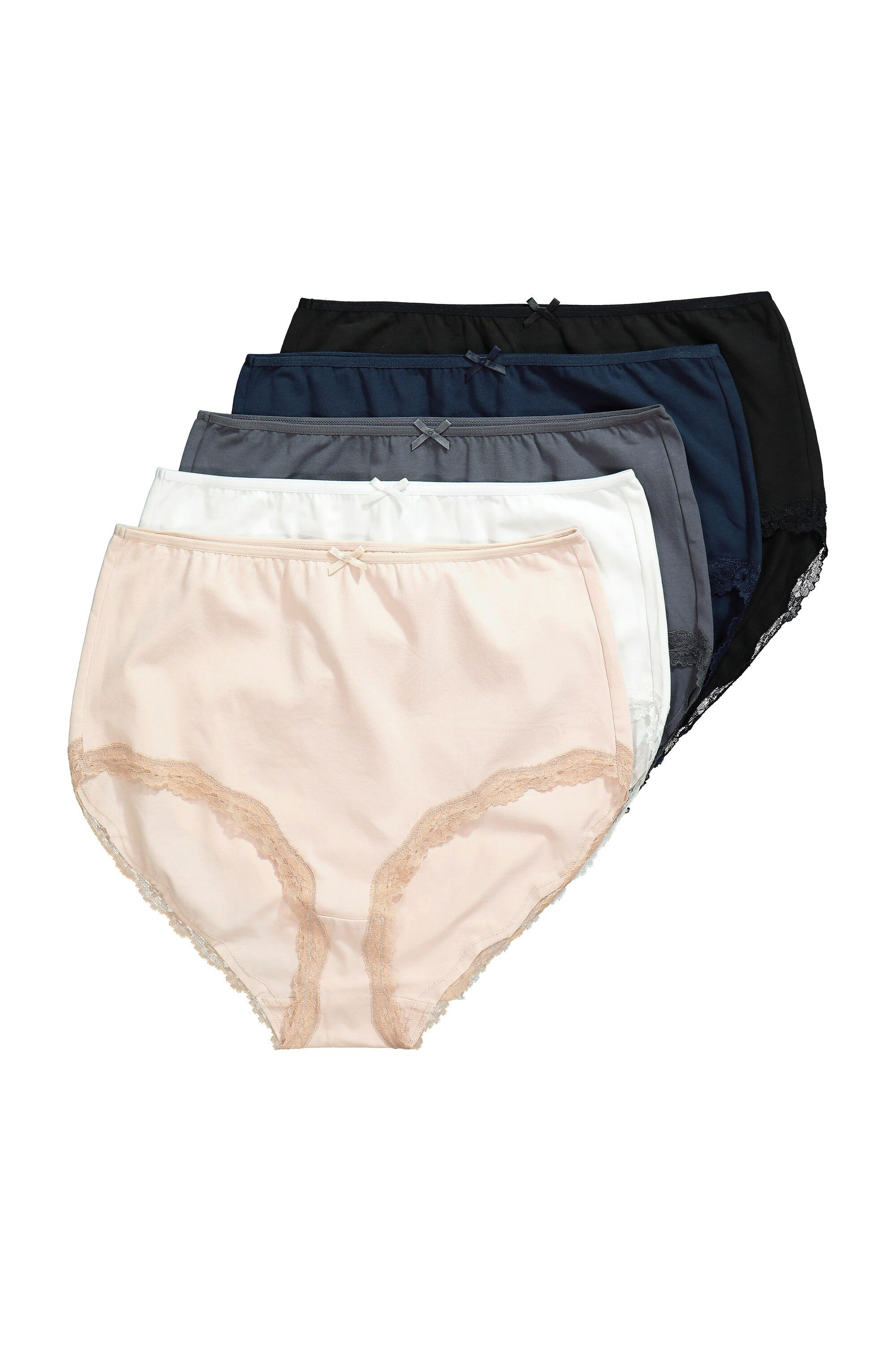 Ulla Popken Slip Maxislips 5er-Pack Spitzenkante günstig online kaufen