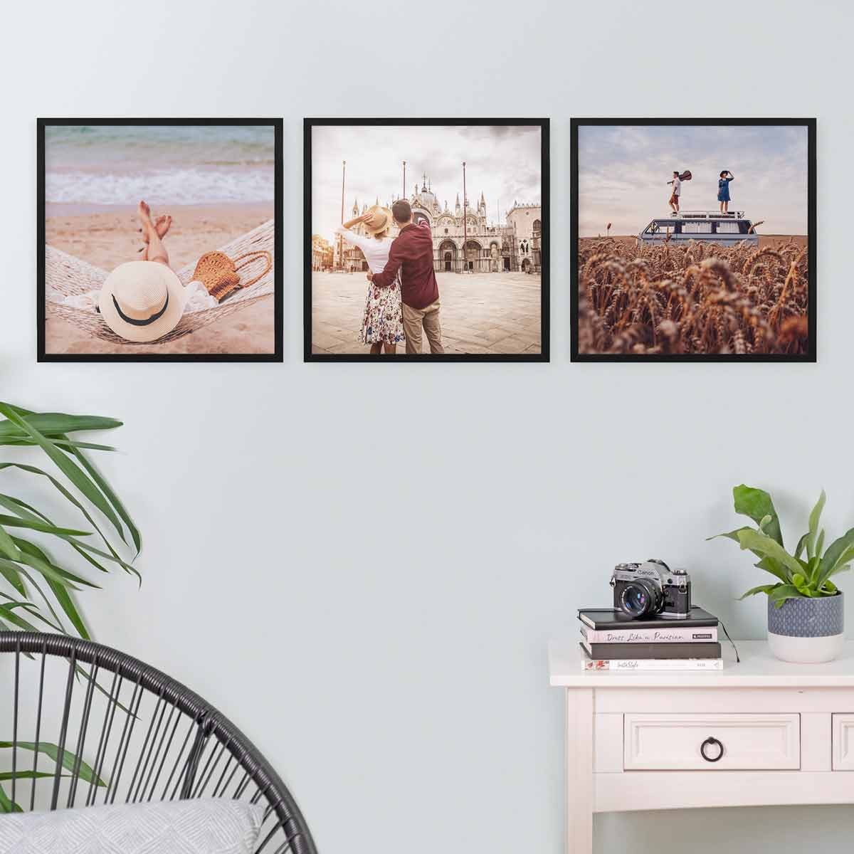 PHOTOLINI Bilderrahmen 3er Set modern mit bruchsicherem Acrylglas, Holz MDF günstig online kaufen