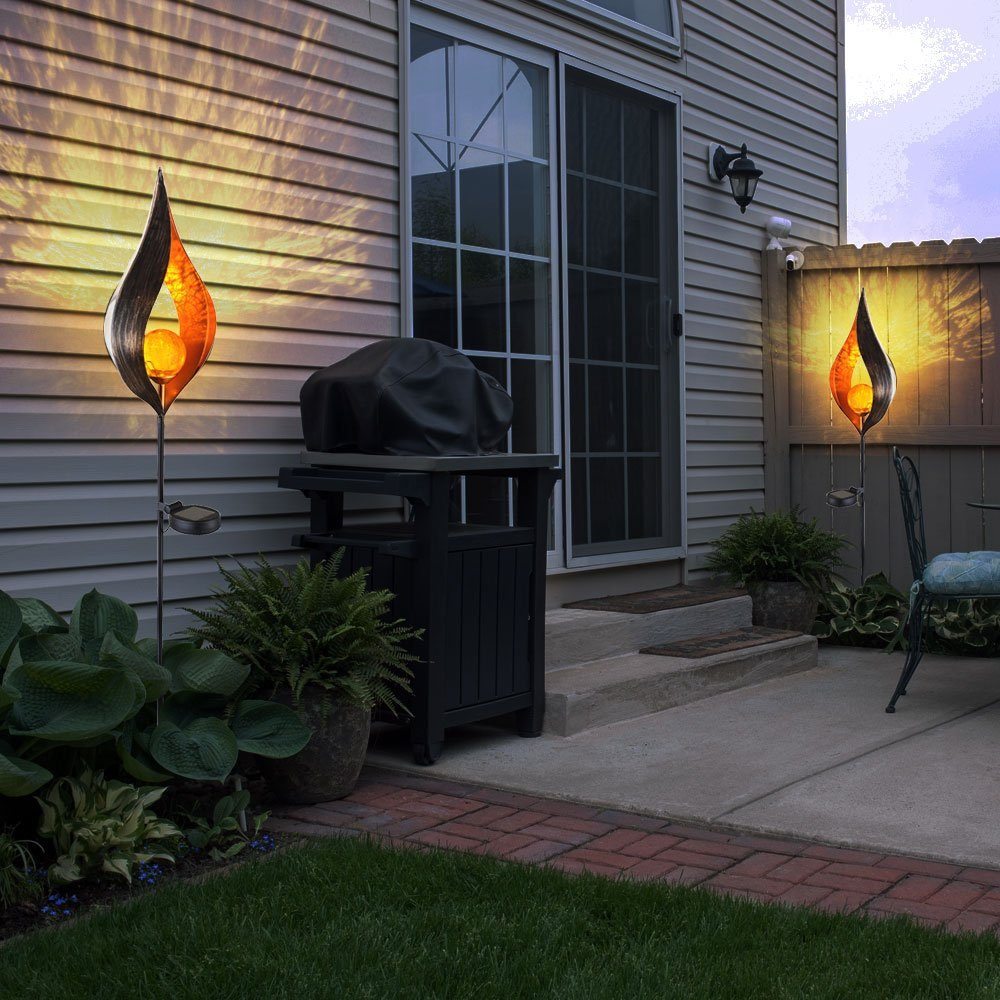 Set Außen fest LED-Leuchtmittel 3er verbaut, Veranda etc-shop LED Solarleuchte, Leuchten Solar Garten LED