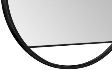 Talos LED-Lichtspiegel, rund, mit indirekter LED Beleuchtung in schwarz matt Ø 80 cm