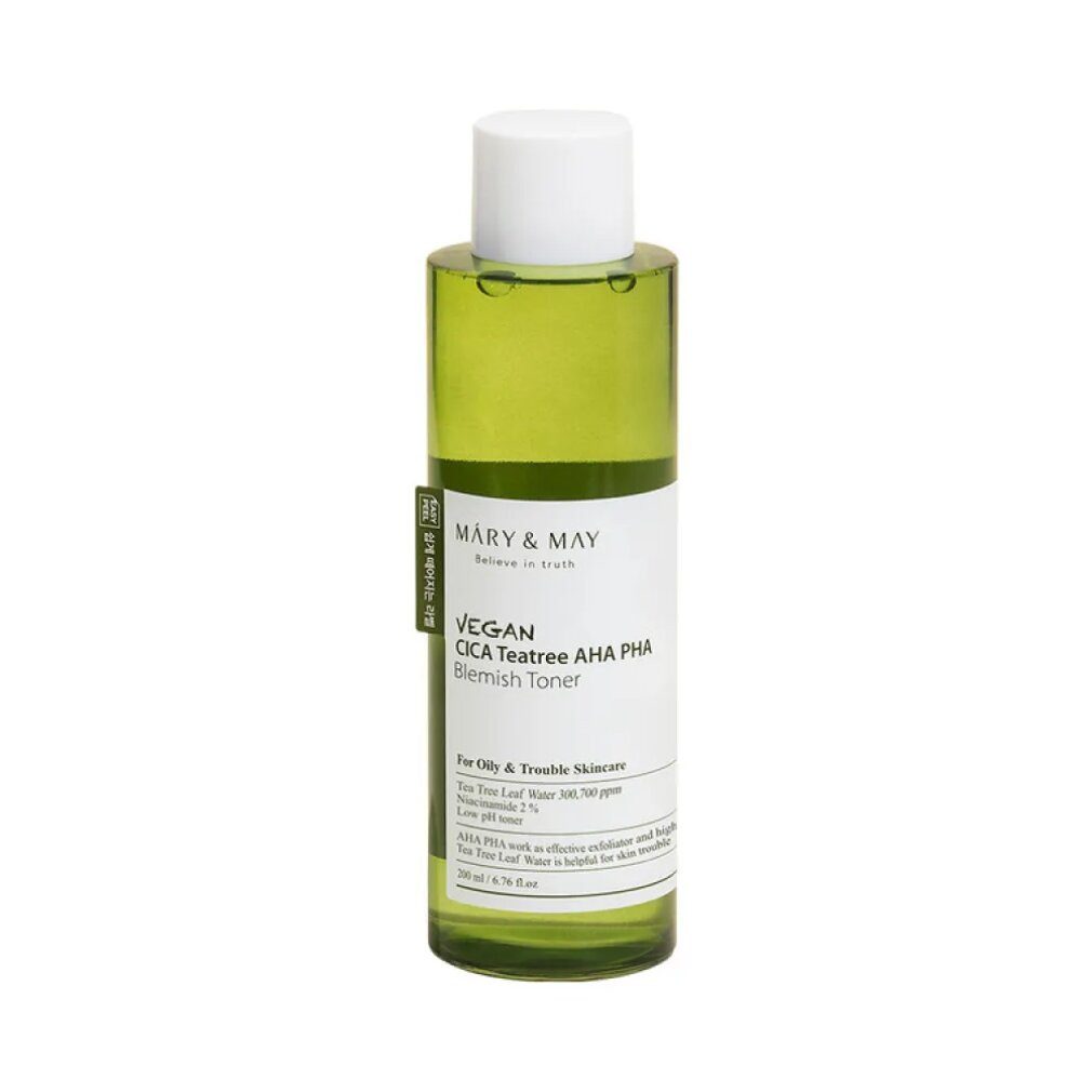 MARY & MAY Körperpflegemittel Veganer CICA Teebaum AHA PHA Hautunreinheiten Toner 200ml