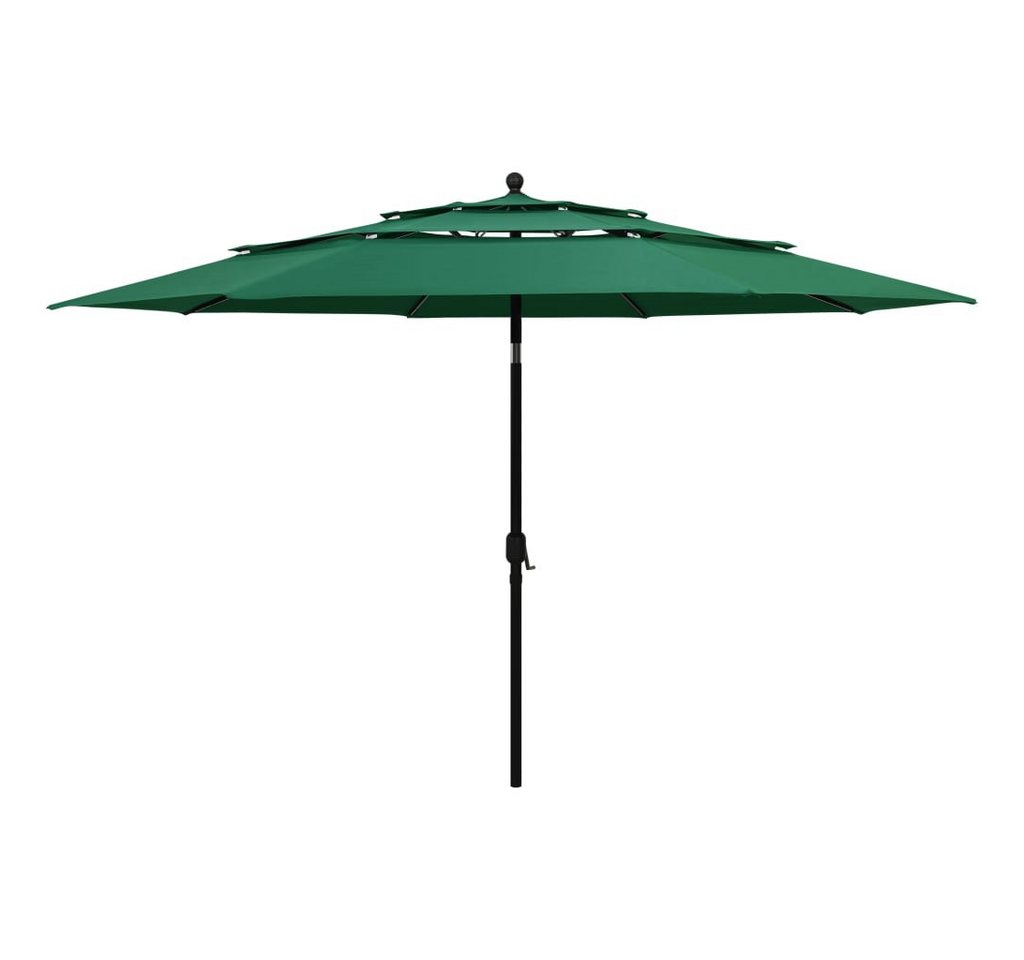 Thumbnail - vidaXL Sonnenschirm, Balkonschirm mit Aluminium-Mast 3-lagig Grün 3,5 m