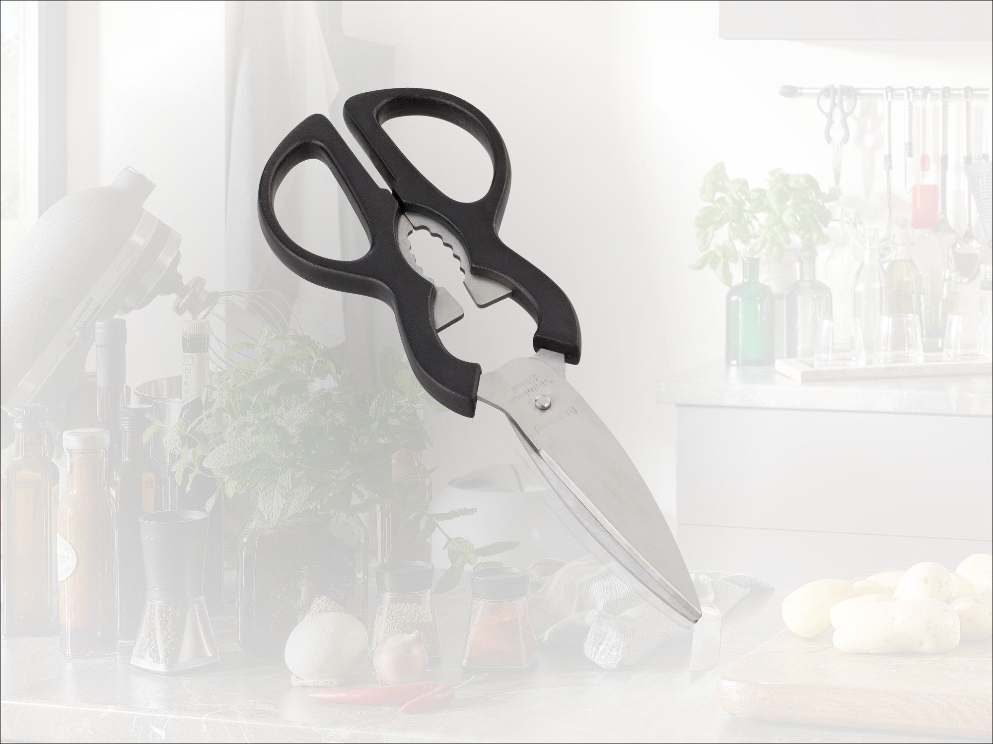 Leifheit Haushaltsschere Haushaltsschere, (1-tlg), Rostfreie Edelstahlklingen, ergonomischer Griff, multifunktional