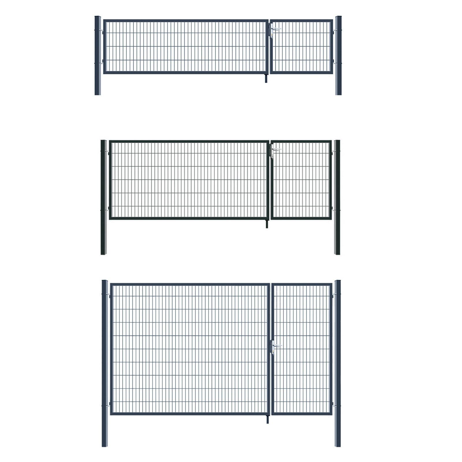 Aileenstore Gartentor Border, Breite 350 cm, Höhe 80 cm, anpassbar, Anthrazit