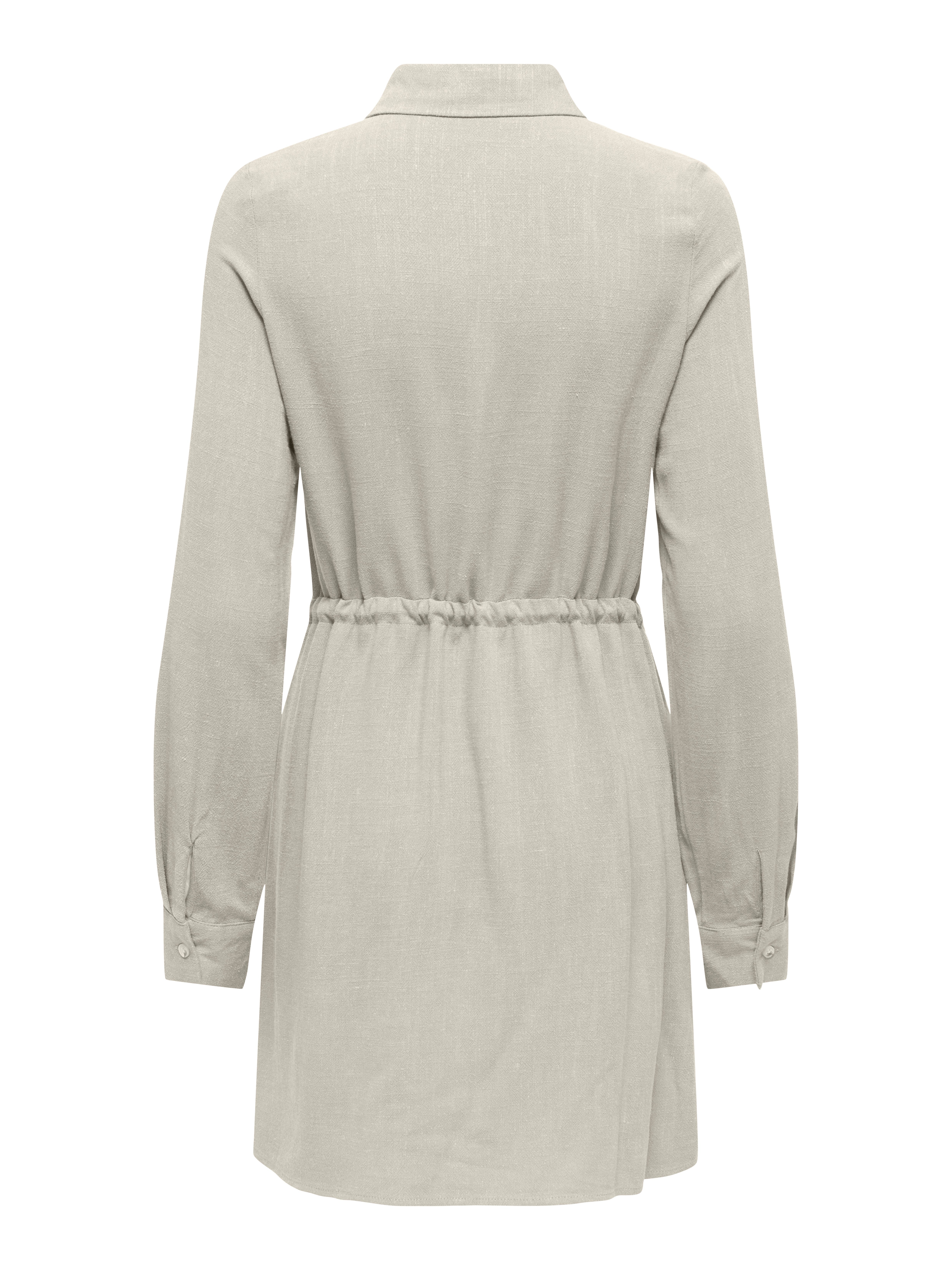 ONLY Blusenkleid ONLSIESTA L/S LINEN BL SHIRT DRESS PNT Viskosemischung, regular fit, mit Leinen