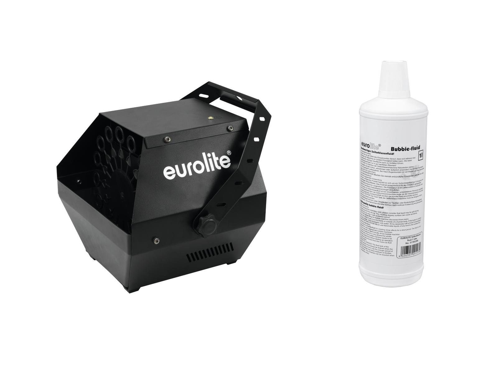 EUROLITE Discolicht Set B-90 Seifenblasenmaschine schwarz + Seifenblasenfluid 1l