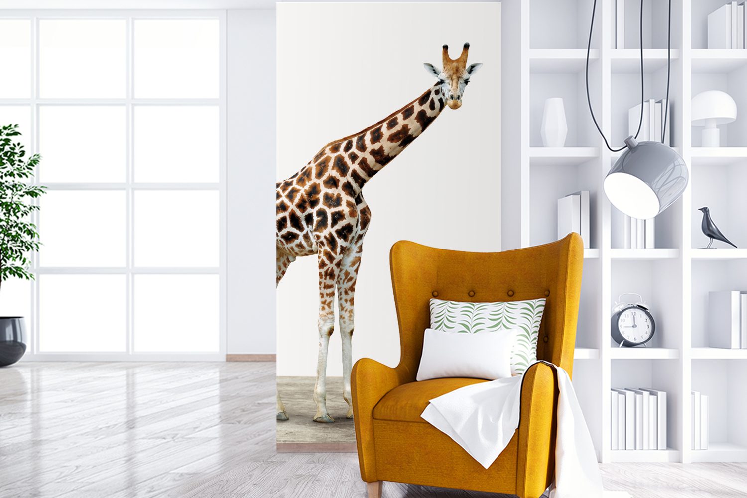 - Tiere Giraffe für Junge Fototapete Schlafzimmer Fototapete Wohnzimmer Küche, Weißer Vliestapete St), bedruckt, Kinder - Hintergrund - MuchoWow Matt, - (2 - Mädchen,
