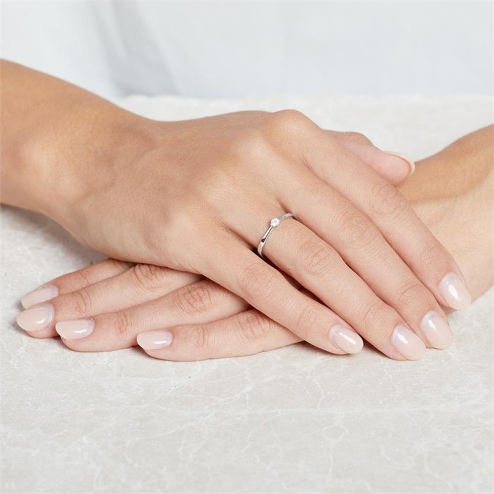 Unique Goldring 14K Weißgold Verlobungs...