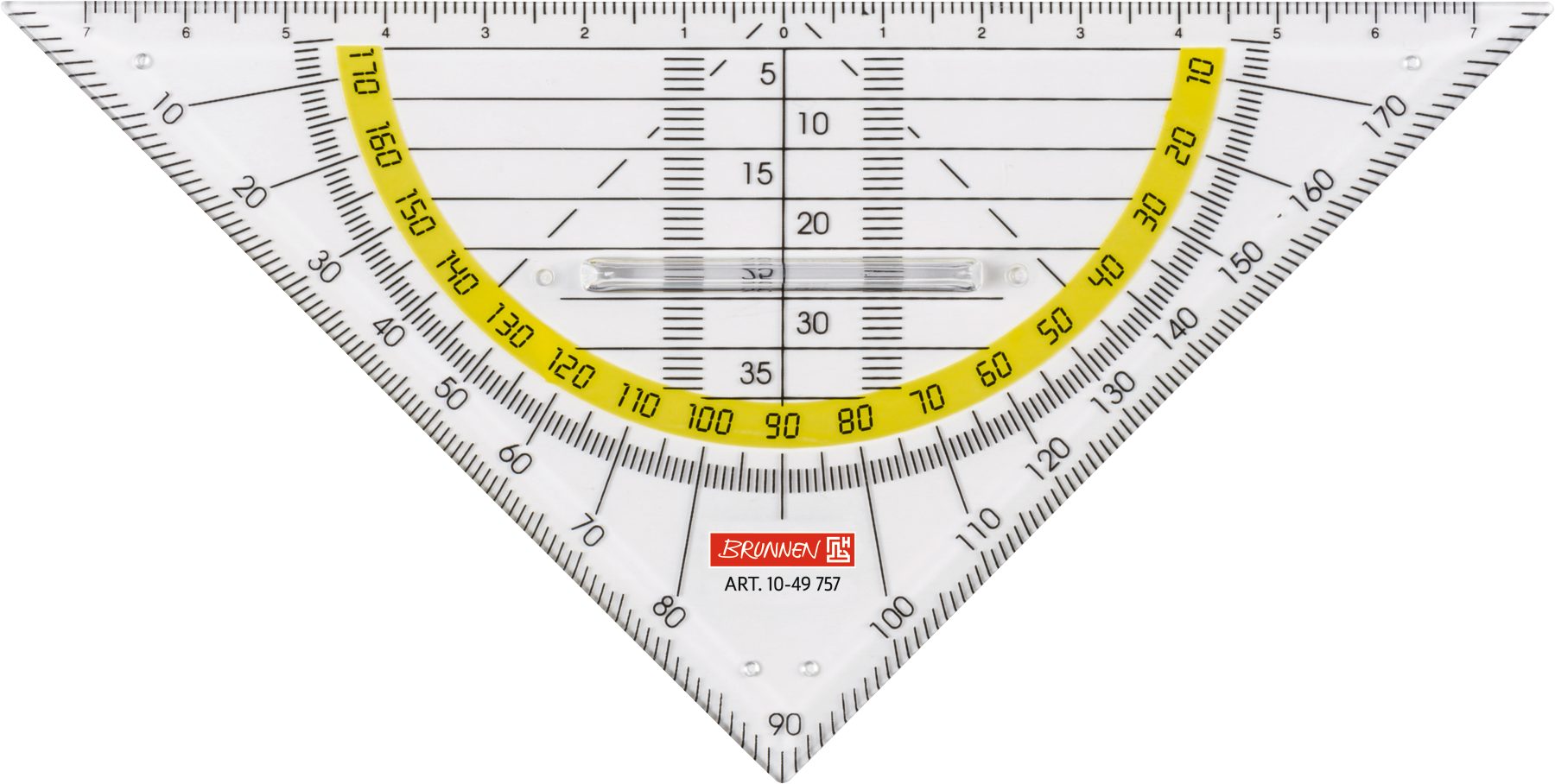 BRUNNEN Zeichenschablone BRUNNEN 1049757 Geometrie-Dreieck 16 cm glasklar