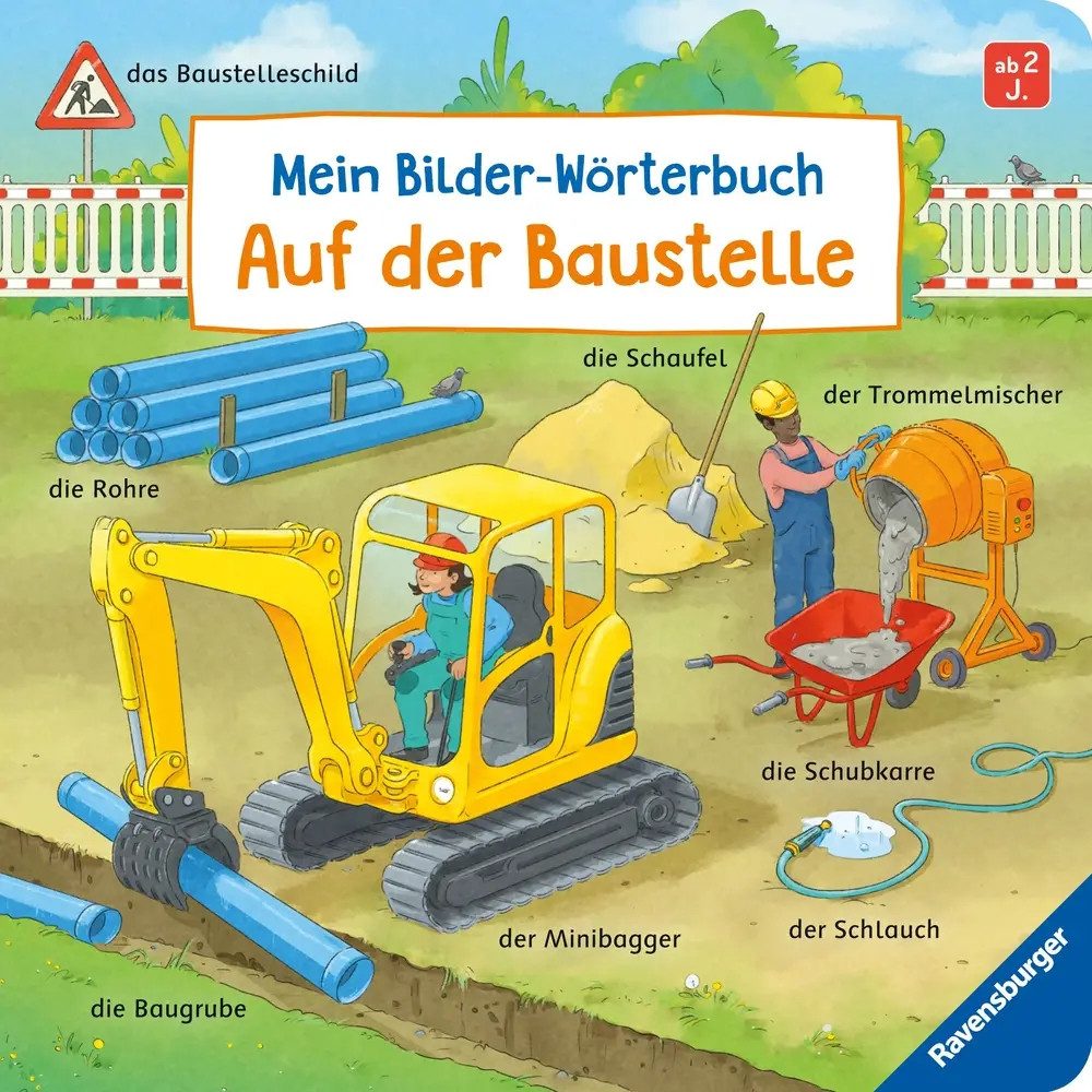 Ravensburger Verlag GmbH Zeichenalbum Mein Bilder-Wörterbuch: Auf der Baustelle