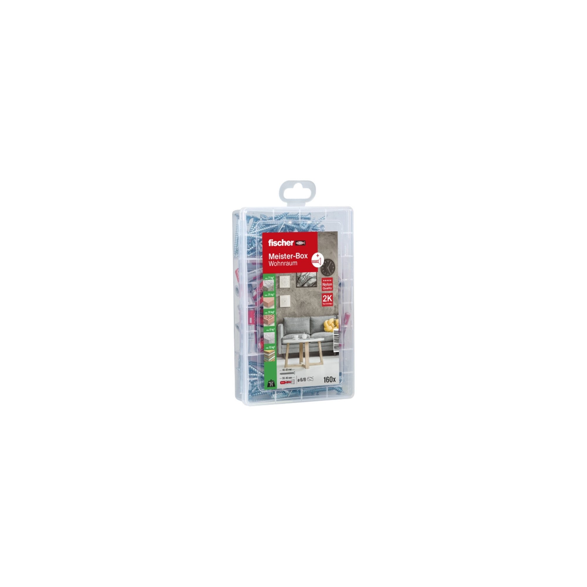 fischer Schrauben- und Dübel-Set fischer Meister-Box Wohnraum + Schrauben (160 Teile)