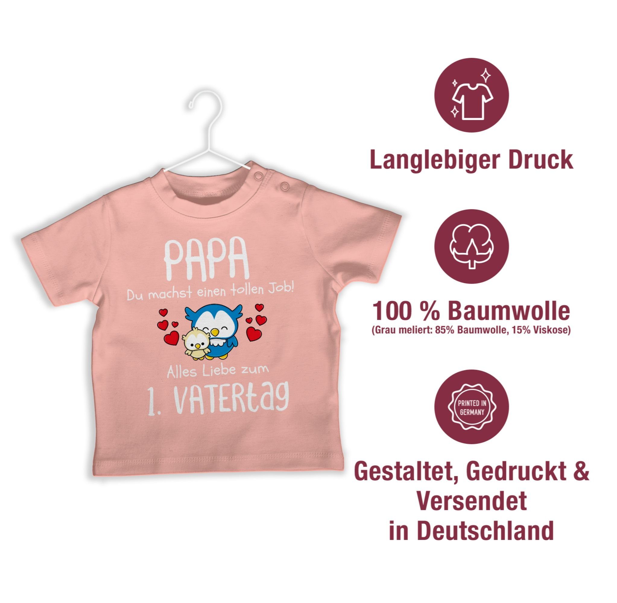 Shirtracer T-Shirt 1. Vatertag - Papa du machst einen tollen Job Geschenk Vatertag Baby