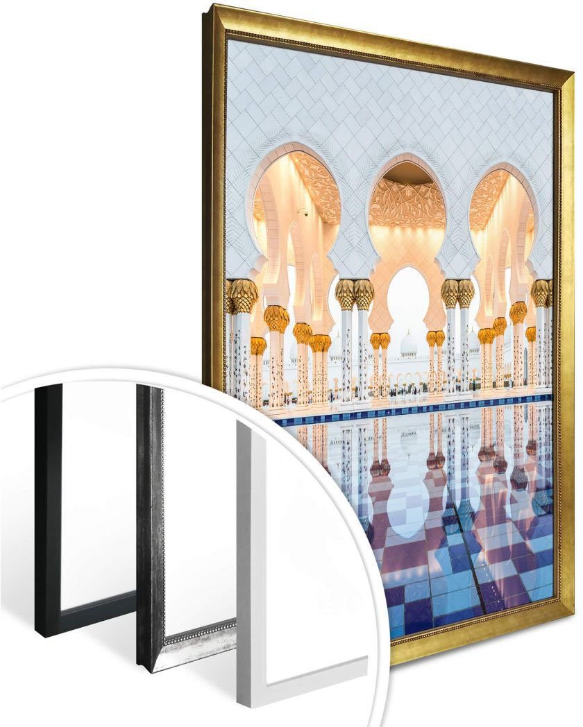 Wall-Art Poster Zayed Poster, (1 Bild, Sheikh Wandposter Gebäude Abu St), Dhabi, Wandbild, Moschee