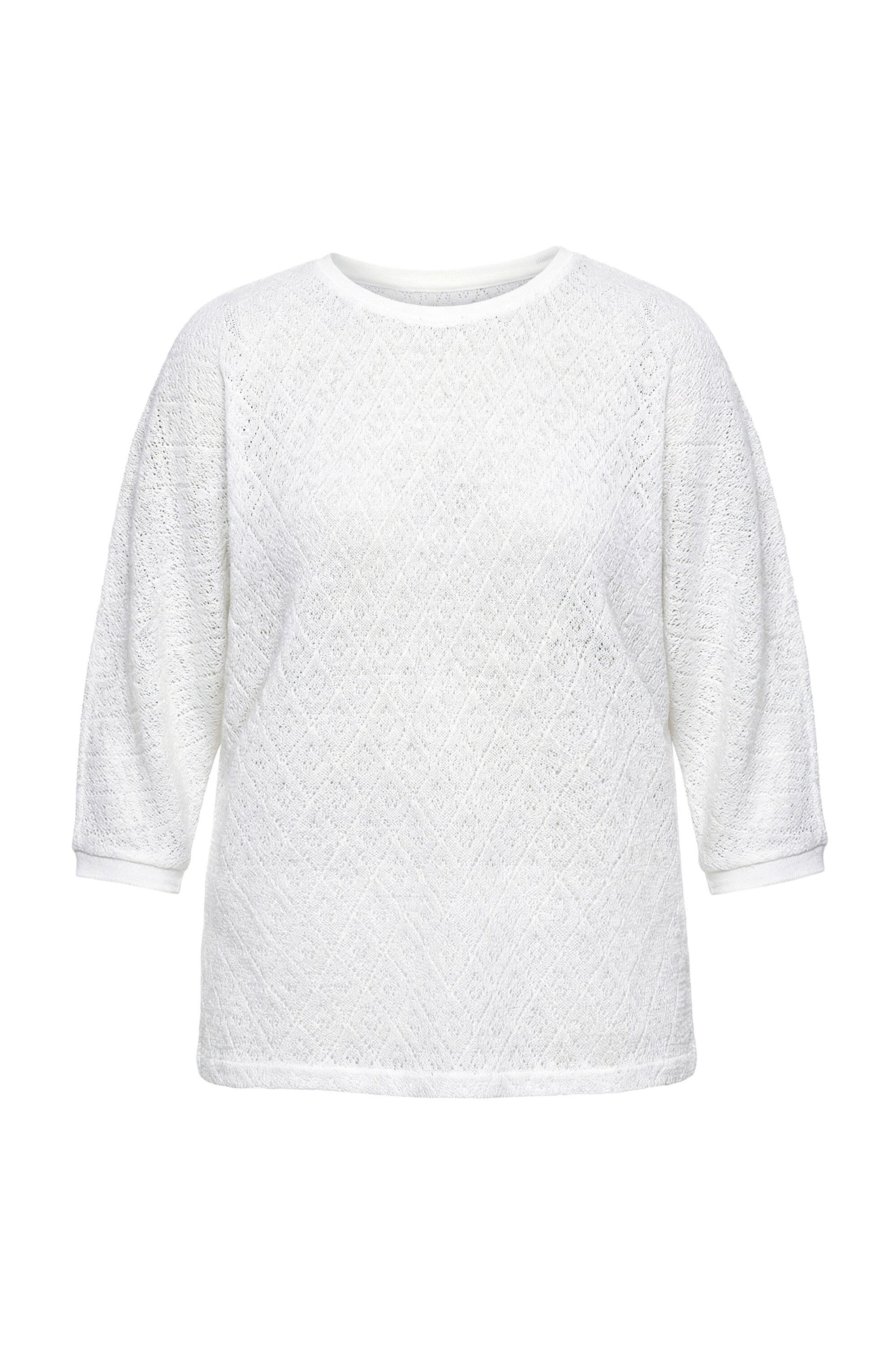 Angel of Style Strickpullover Pullover Loose Fit Lochstrick Fledermaus-halbarm