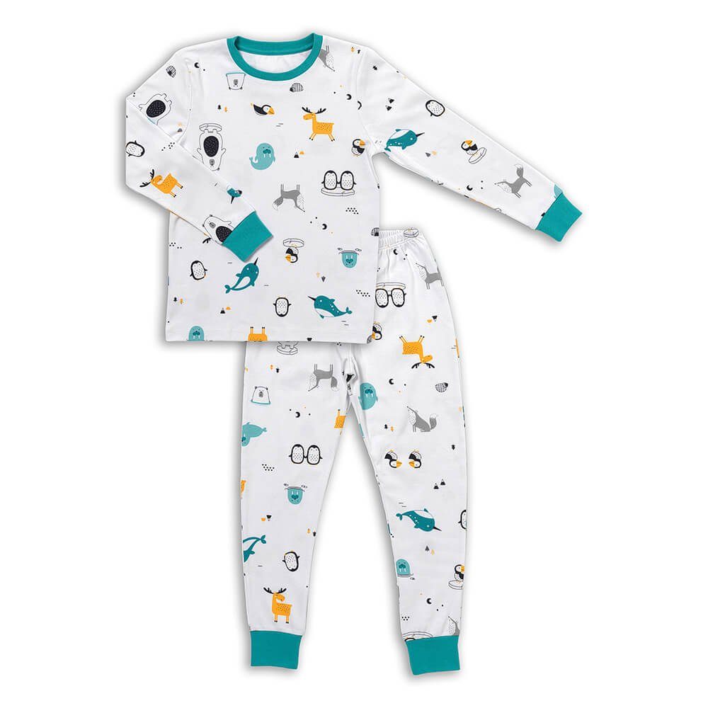 Schlummersack Pyjama Kinder-Pyjama aus Bio Baumwolle OEKO-TEX zertifiziert Polarfreunde