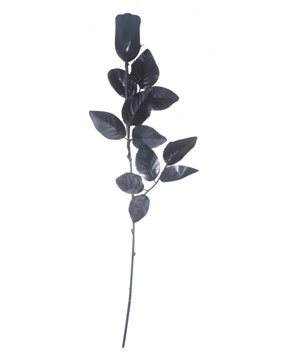 Dekofigur Künstliche Gothic Rose schwarz als Halloween Dekor
