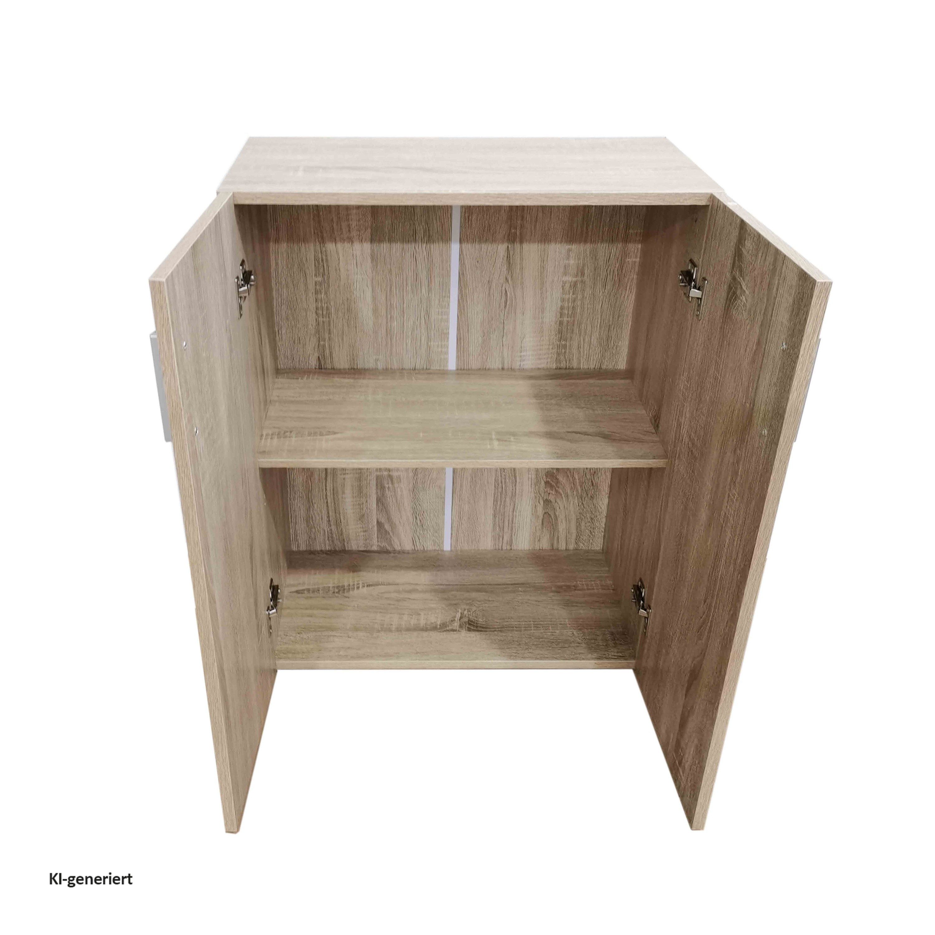 HTI-Living Mehrzweckschrank Kommode mit 2 Regalfächern Nina Sonoma (Stück, 1-St., 1 Kommode) Schrank Anrichte Sideboard – Bild 5 von 5