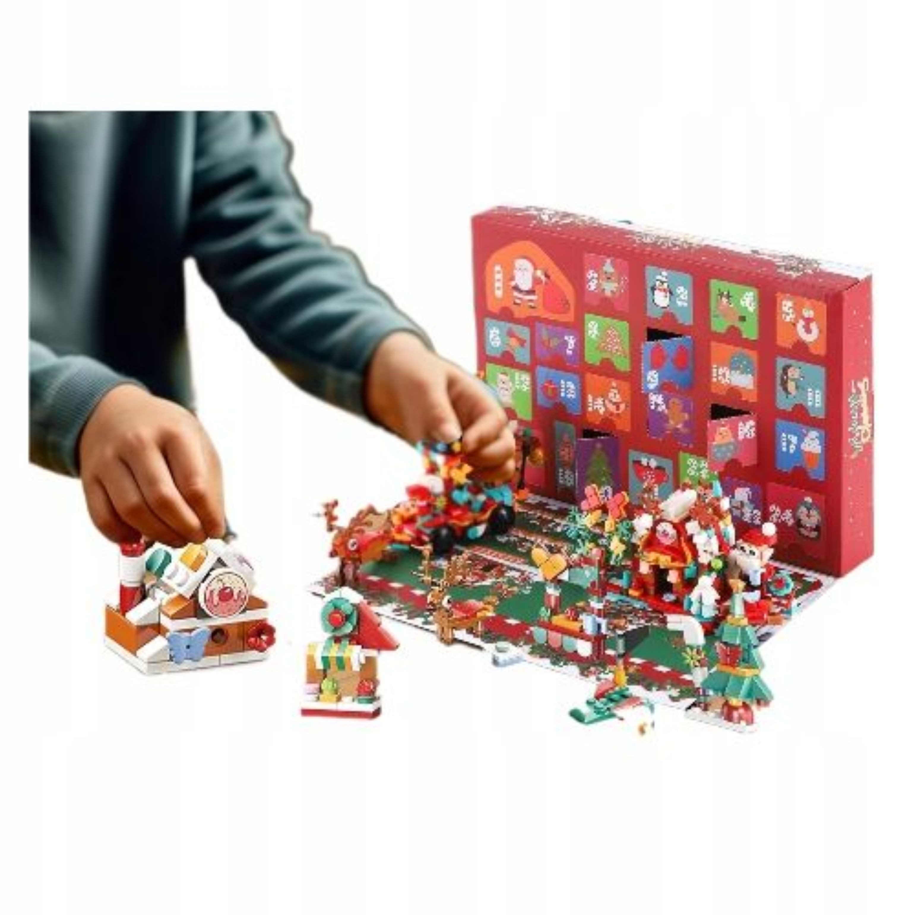 Festivalartikel Adventskalender Adventskalender Kinder 24 Teile Bausteine Weihnachten Geschenk (1-tlg)