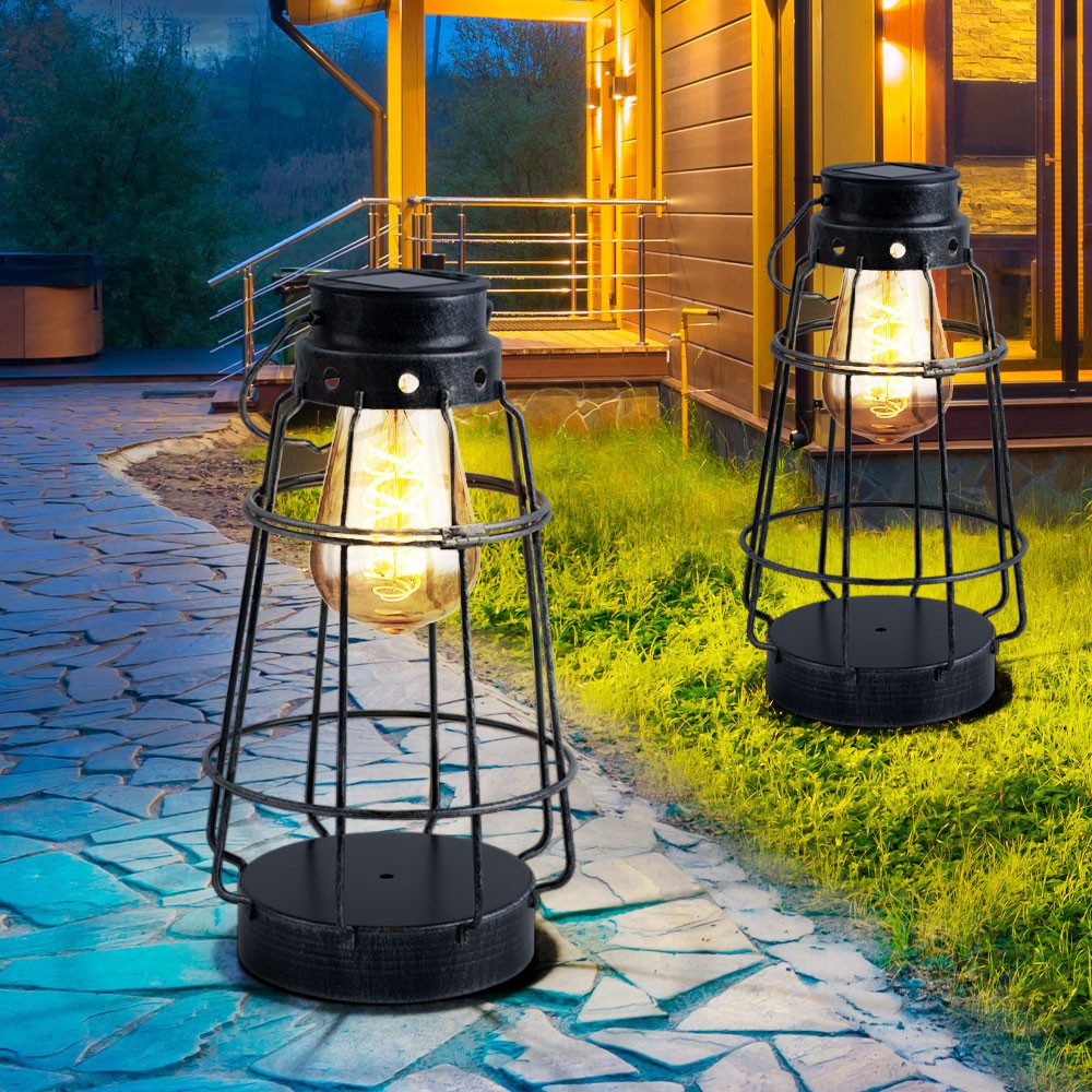 NOWA LED Solarleuchte, LED-Leuchtmittel fest verbaut, Warmweiß, Laterne Silber Solarlampen für Außen Outdoor Laterne