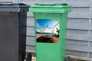 MuchoWow Wandsticker Strand - Himmel - Meer (1 St), Mülleimer-aufkleber, Mülltonne, Sticker, Container, Abfalbehälter