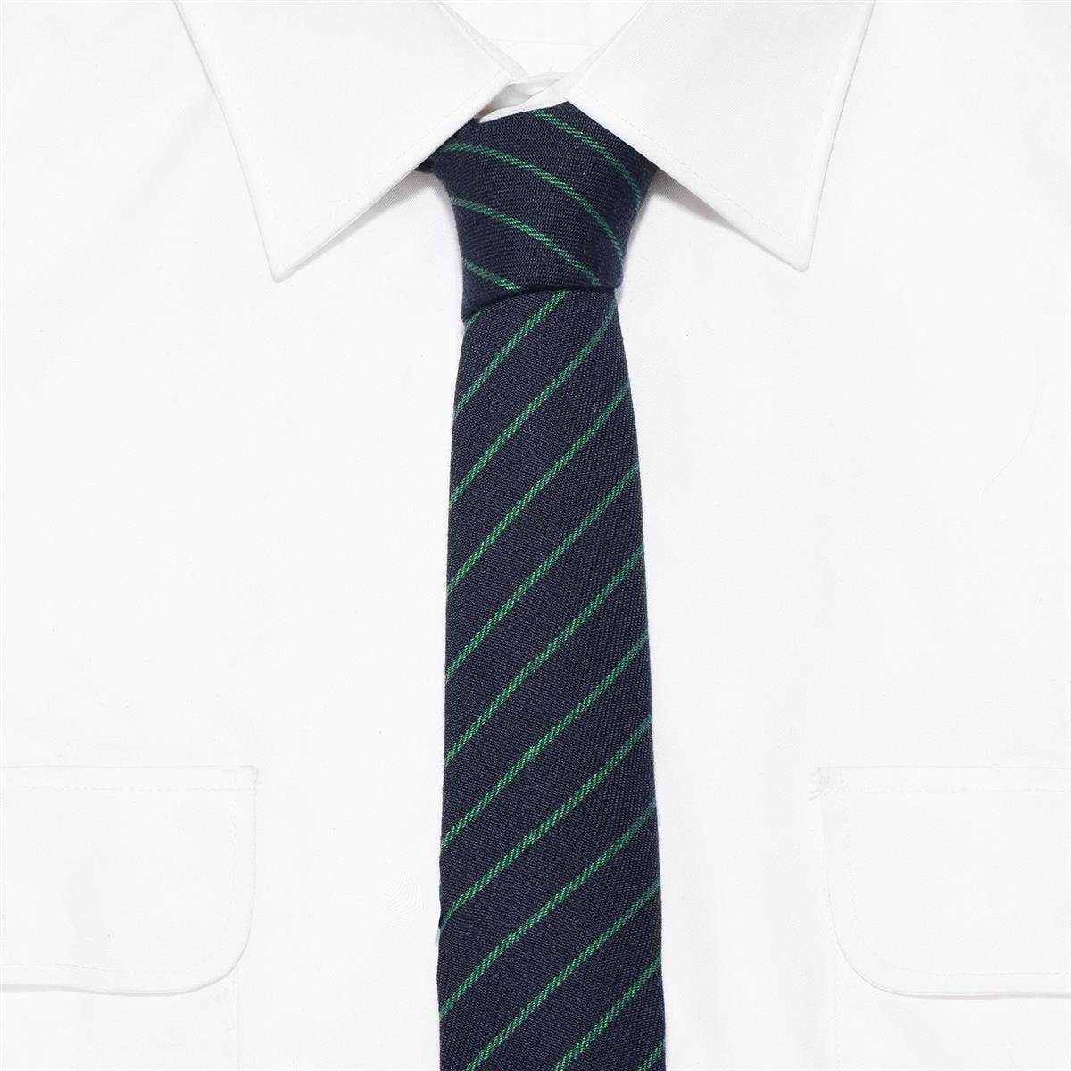 gestreift kariert Krawatte) oder 6 Herren 1-St., Veranstaltungen cm oder gestreift, Karos Krawatte 1x (Packung, mit DonDon Krawatte 1 oder Streifen Büro navy festliche für Baumwolle,