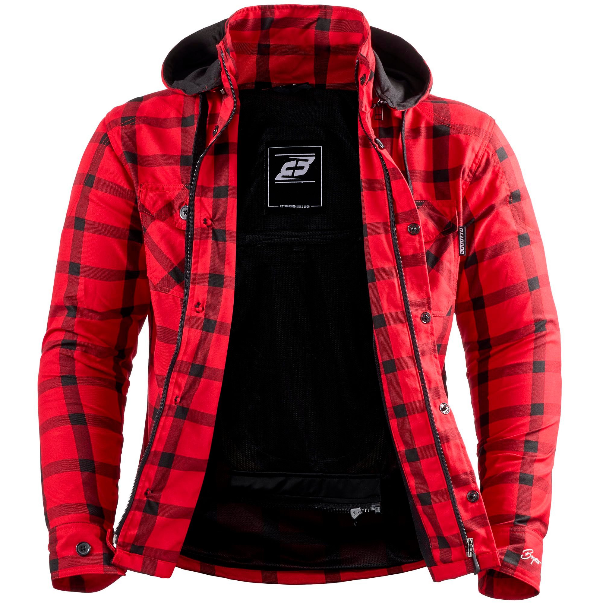Bogotto Motorradjacke Lumb-R Motorrad Zip Hoodie protektoren robust weitenverstellbar reißverschluss