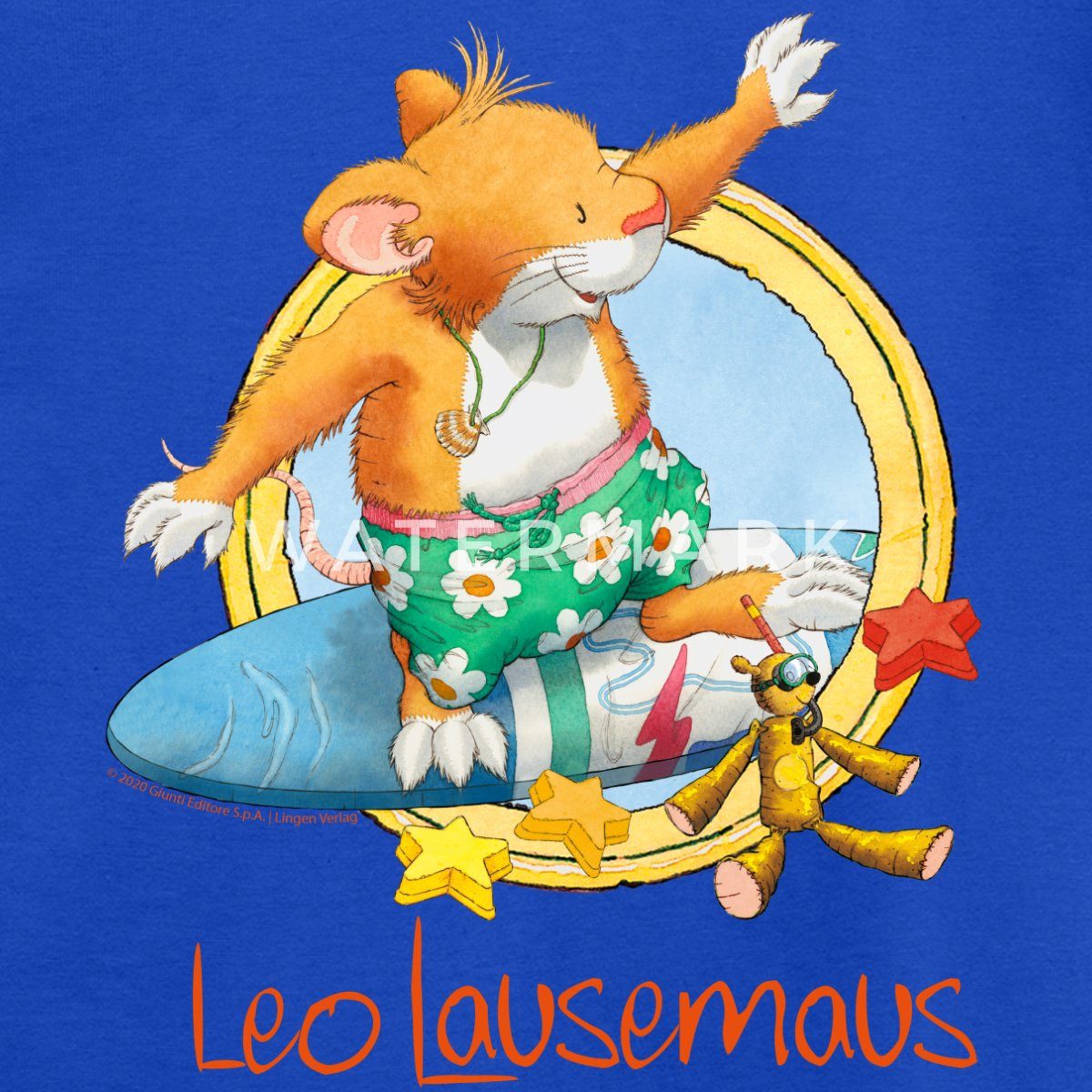 Spreadshirt T-Shirt Leo Lausemaus Sommer Surfer Urlaub Kinder T-Shirt (1-tlg)