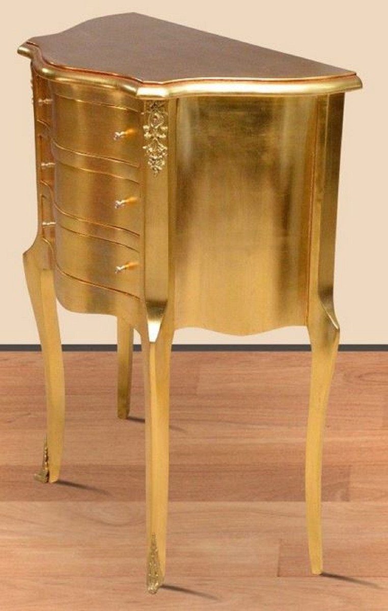 Barock mit - Schubladen Gold Beistelltisch 3 Möbel Casa Kommode Padrino