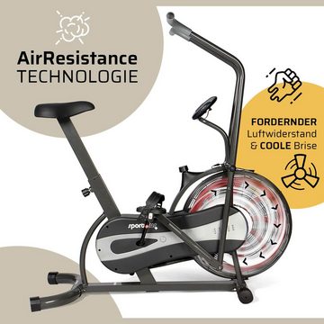 SportPlus Heimtrainer SP-FB-1000, AirBike, Fan-Bike, stufenloser Widerstand, Luftwiderstand, SP-FB-1000