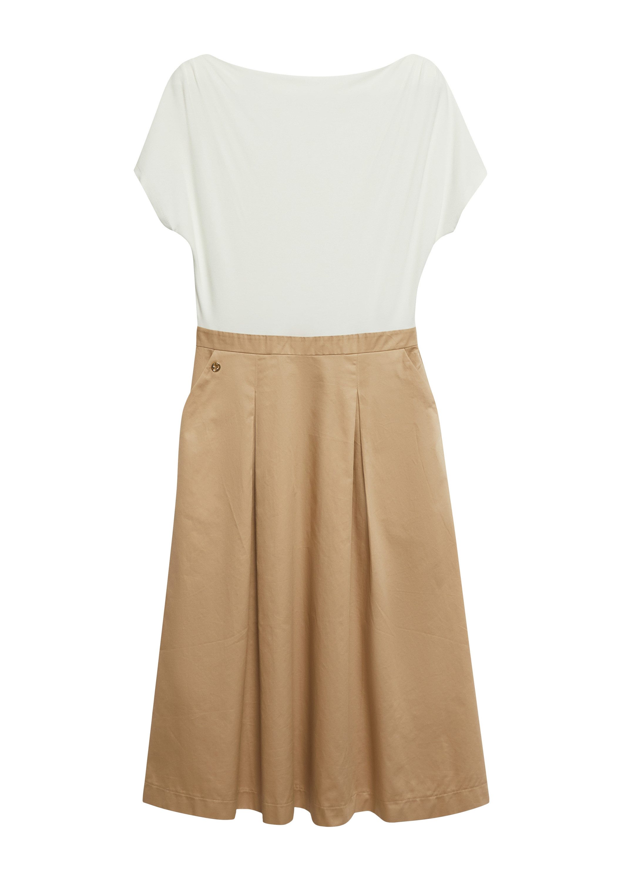 s.Oliver Midikleid Kleid Midi-Kleid mit Wasserfall-Ausschnitt