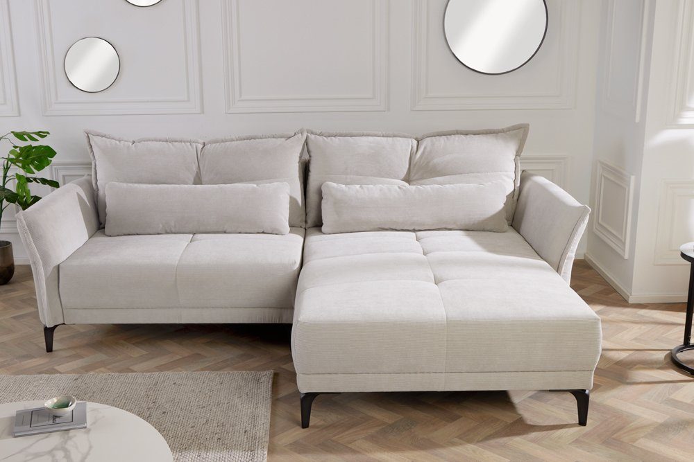 riess-ambiente Ecksofa DESIGNO 250cm beige / schwarz, Einzelartikel 1 Teile günstig online kaufen