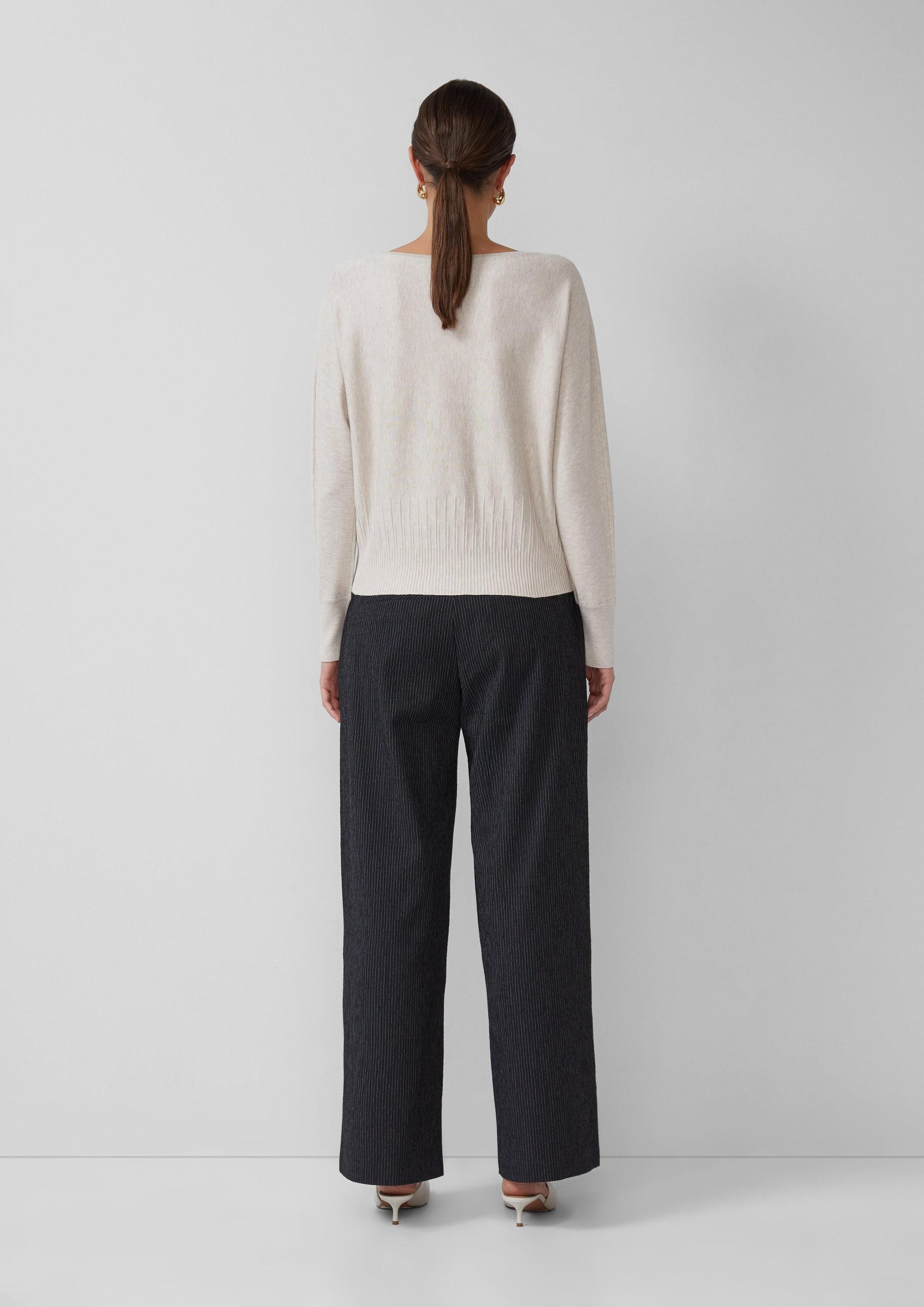 s.Oliver Longpullover Strickpullover Strickpullover mit Strukturmuster am Saum