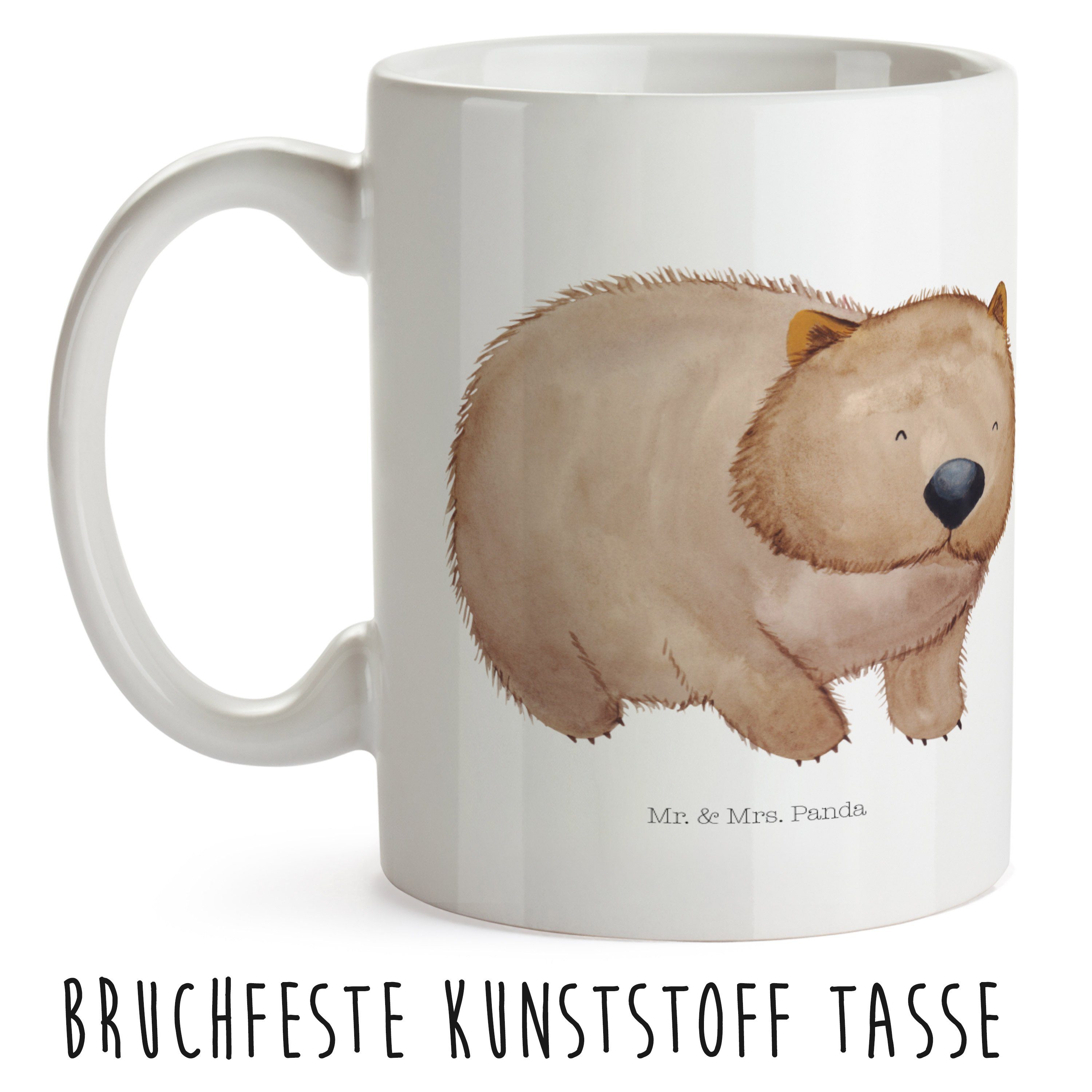 Mr. & Mrs. Panda Kinderbecher Wombat - Weiß - Geschenk, Kunststoffgeschirr, Tiere, Trinkbecher, lus, Kunststoff