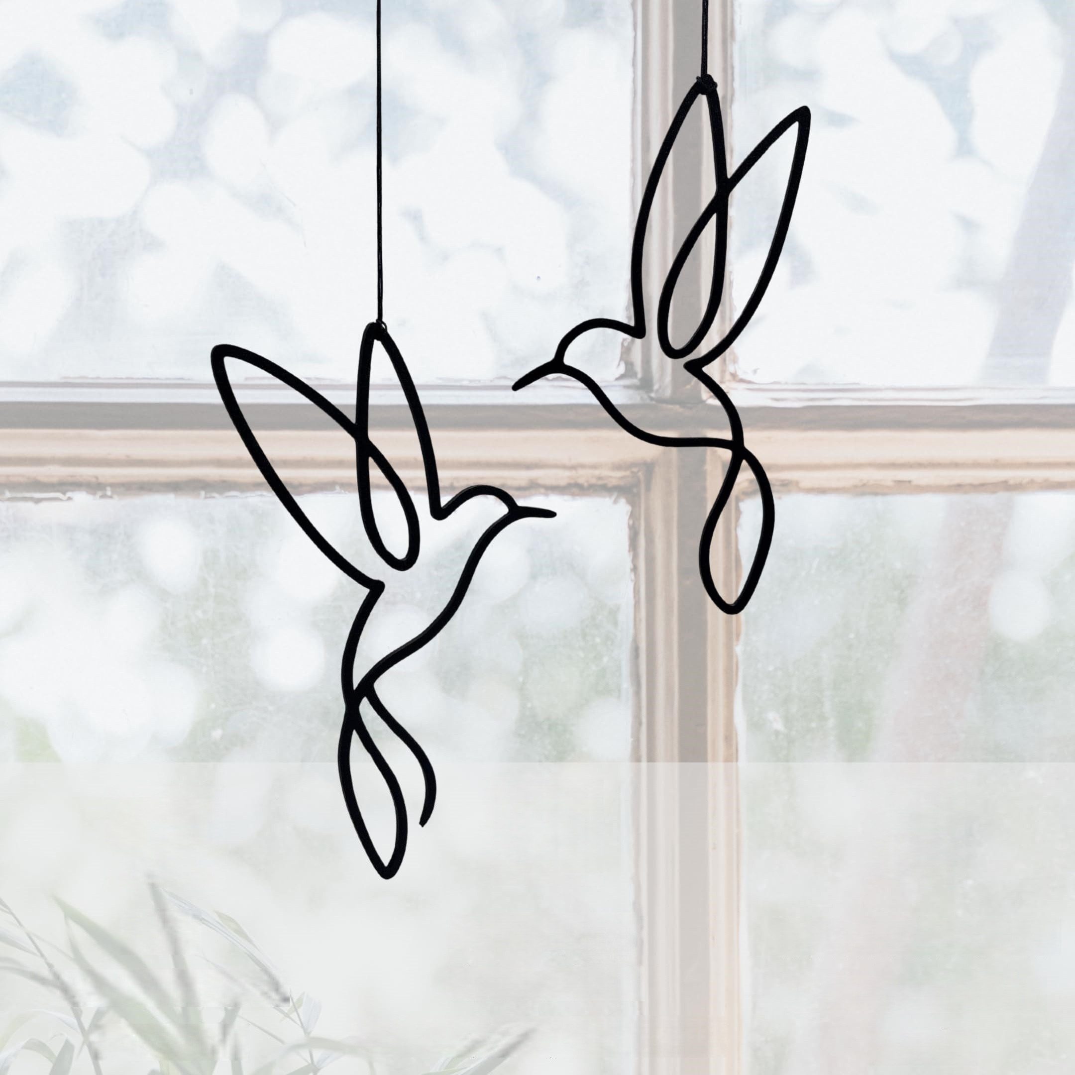 FOUORTUNATE-BEE Dekofigur Fensterdeko Vogel Hängedeko 2er Set Wanddeko Frühling Sommer, Vogeldeko Fenster Wand Tür Deko Wohnzimmer Kinderzimmer Geschenk