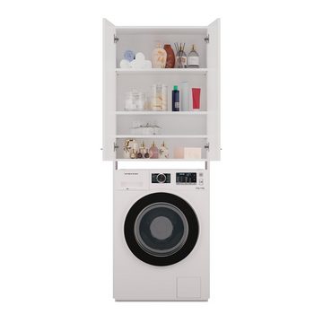 ibonto Waschmaschinenumbauschrank Badezimmerschrank über Waschmaschine Hochschrank mit 4 Einlegeböden