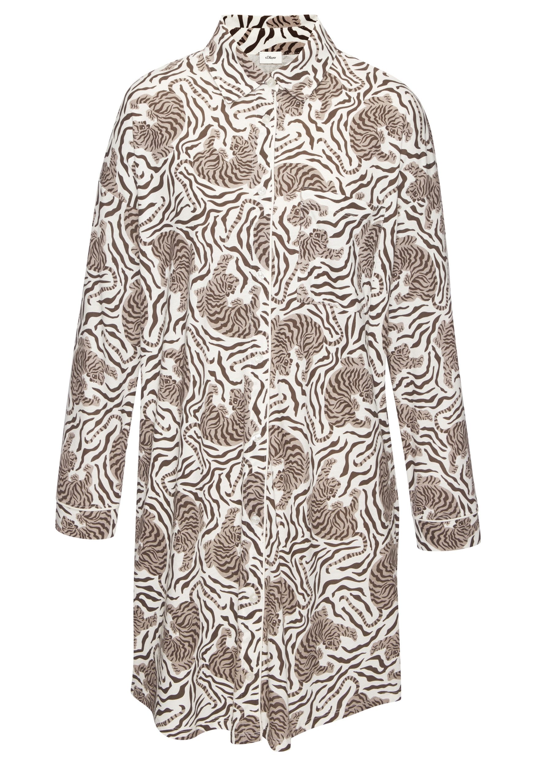 s.Oliver BLACK LABEL Kapuzensweatjacke s.Oliver Tiger Nightgown