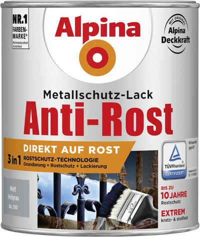 Alpina Metallschutzlack Alpina Metallschutz-Lack Anti-Rost 750 ml hellgrau