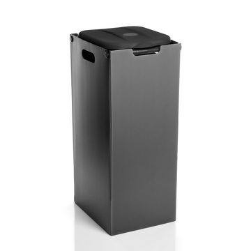 BigDean Mülltrennsystem Müllsackständer Schwarz 80L mit Sichtschutz Müllsackhalter