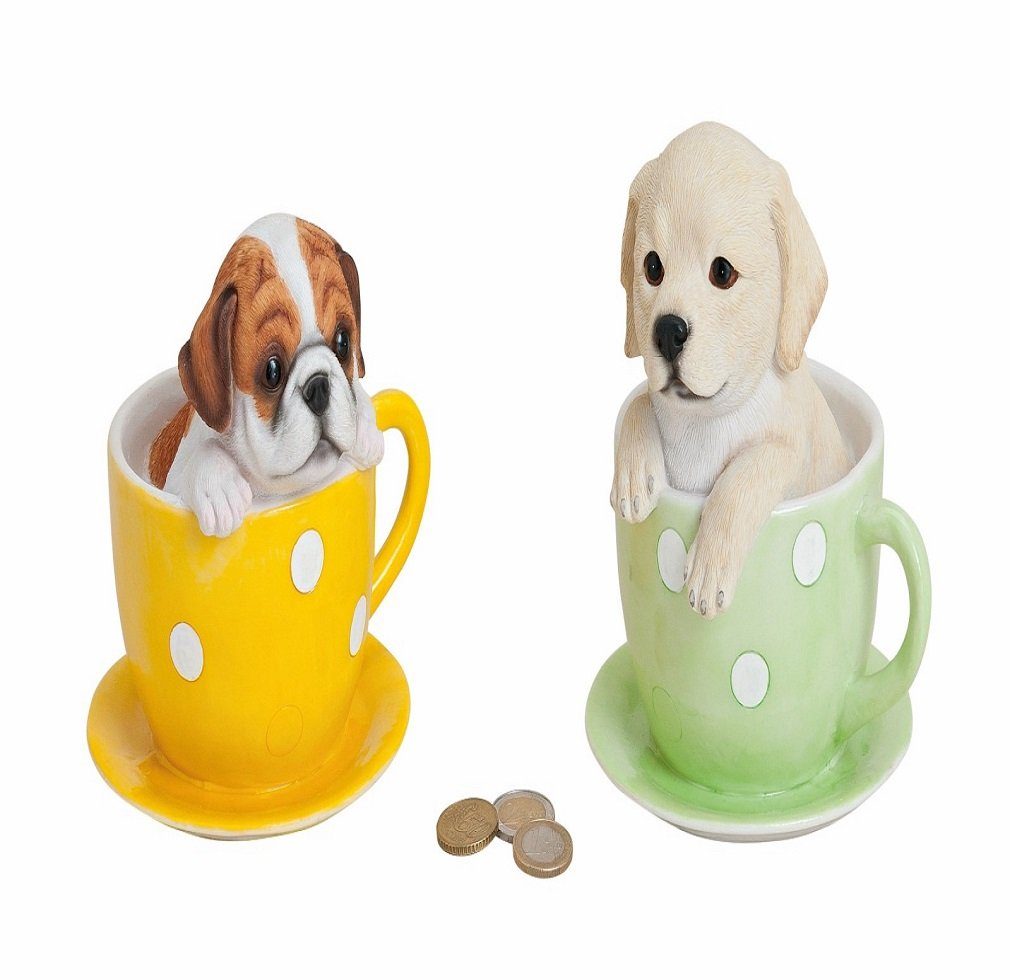 G. Wurm Spardose »Spardose Hund in Tasse grün oder gelb Sparbüchse H«  online kaufen | OTTO