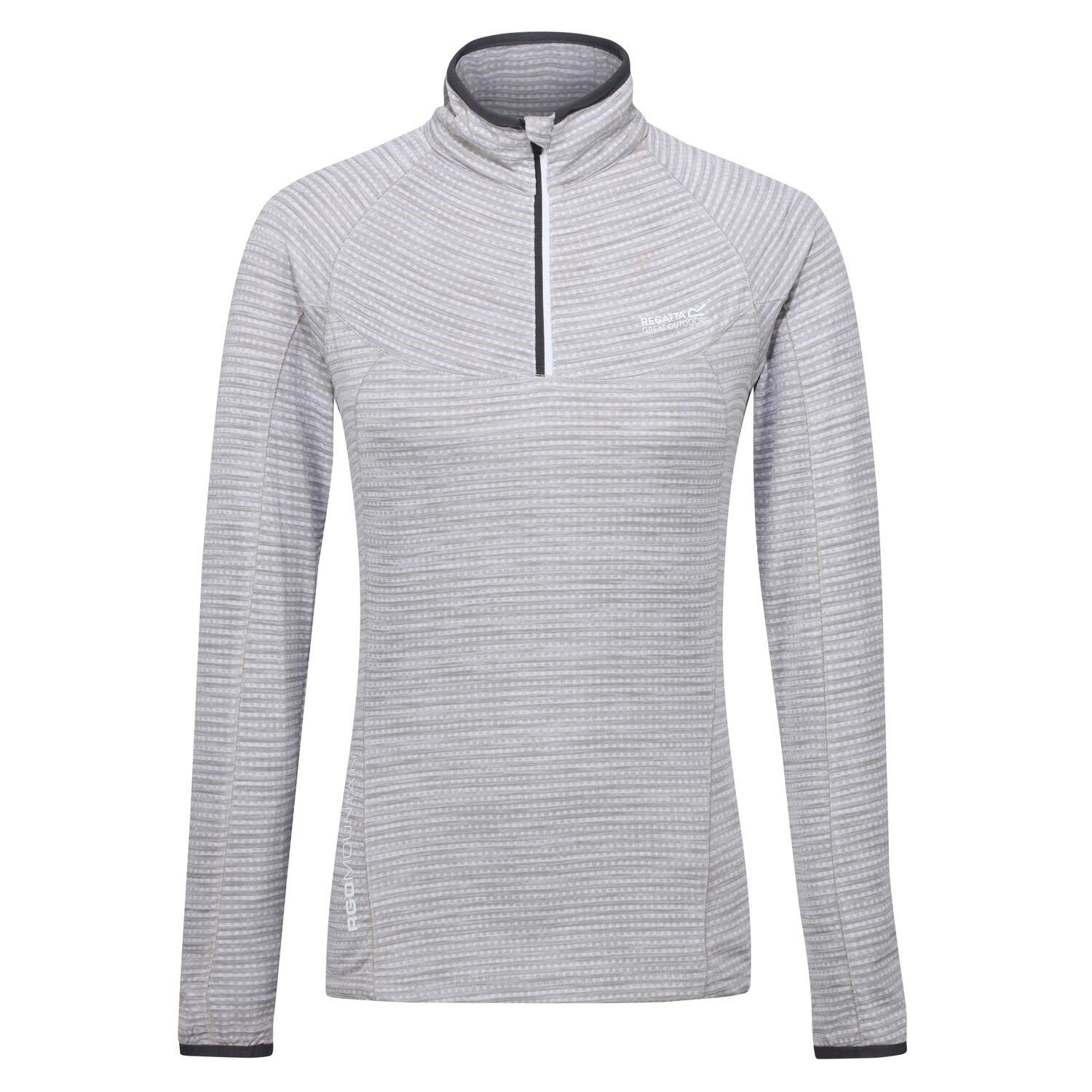 Yonder Midlayer Shirt Regatta Grau Powerstretch für Damen 2-in-1-Pullover