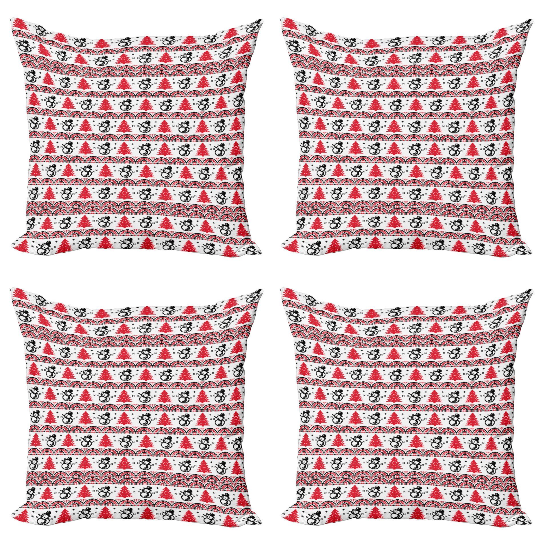 Kissenbezüge Modern Accent Doppelseitiger Digitaldruck, Abakuhaus (4 Stück), Weihnachten Pixel Nordic-Muster