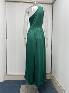ZWY Abendkleid Einfarbiges, langes, elegantes Kleid mit Schlitz und hoher Taille