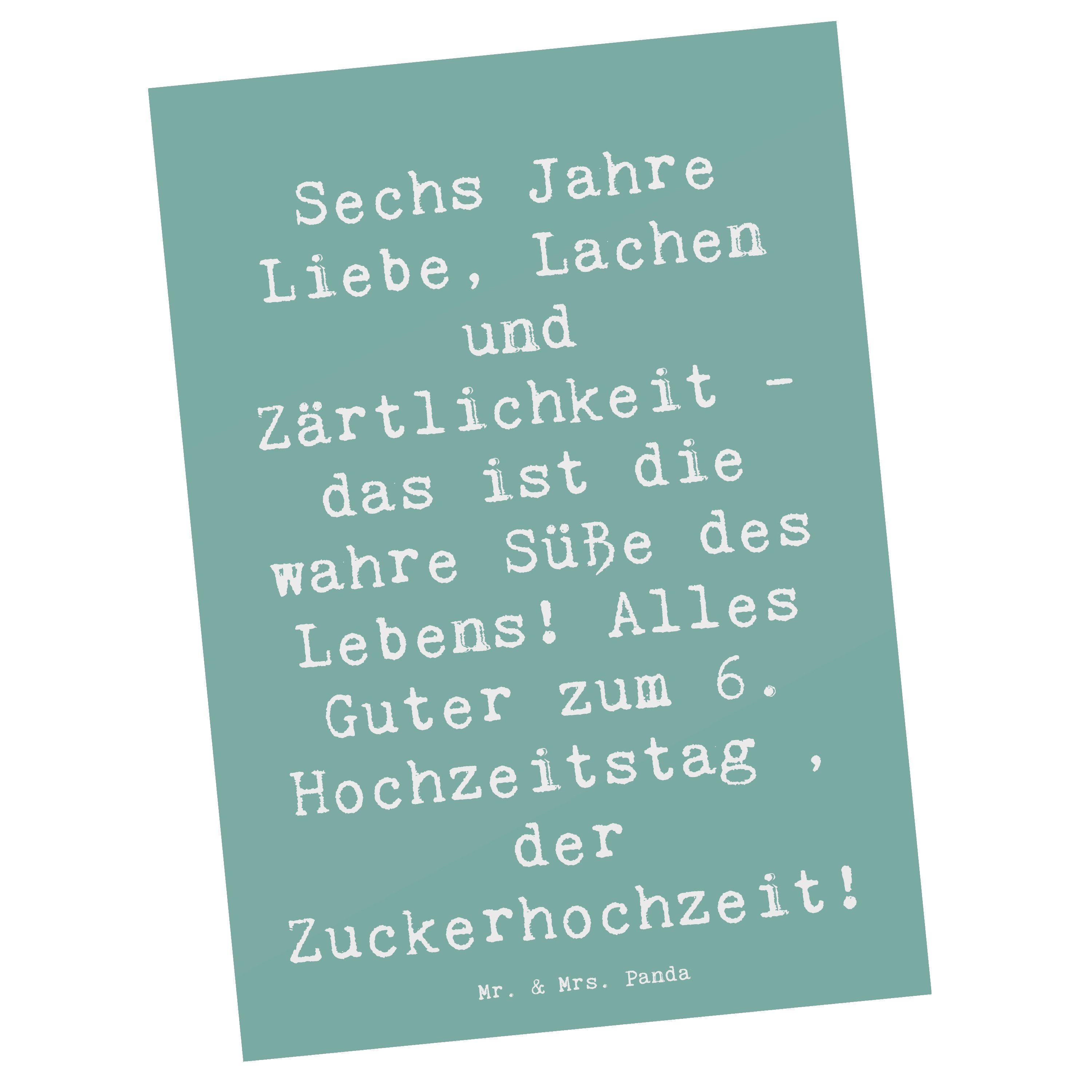 Postkarte 6. Hochzeitstag Zuckerhochzeit - Meeresbrise - Geschenk, Zärtlichkeit