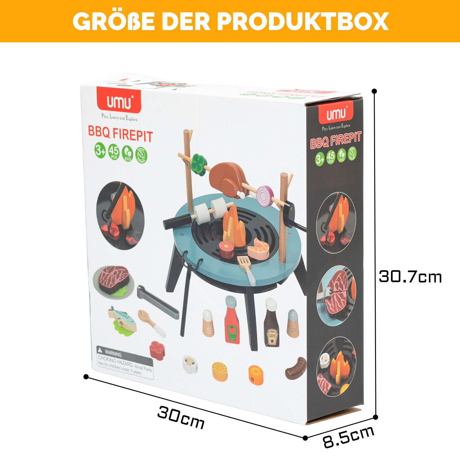 Esun Outdoor-Spielküche Kindergrill Outdoor Holz, BBQ Kinderküche Zubehör 4 günstig online kaufen